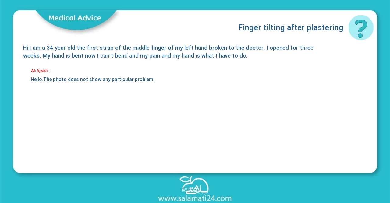 Medical question and answer Finger tilting after plastering