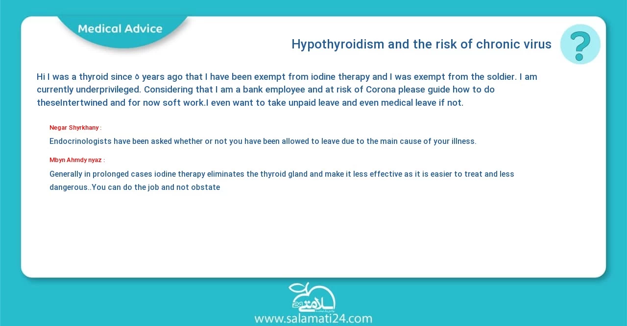 Medical question and answer Hypothyroidism and the risk of chronic virus