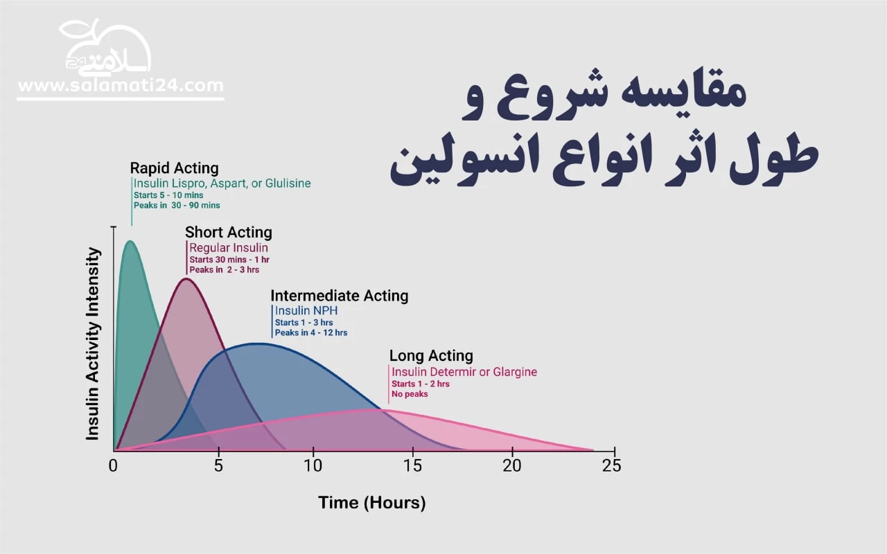 انواع انسولین و مدت زمان اثر آنها